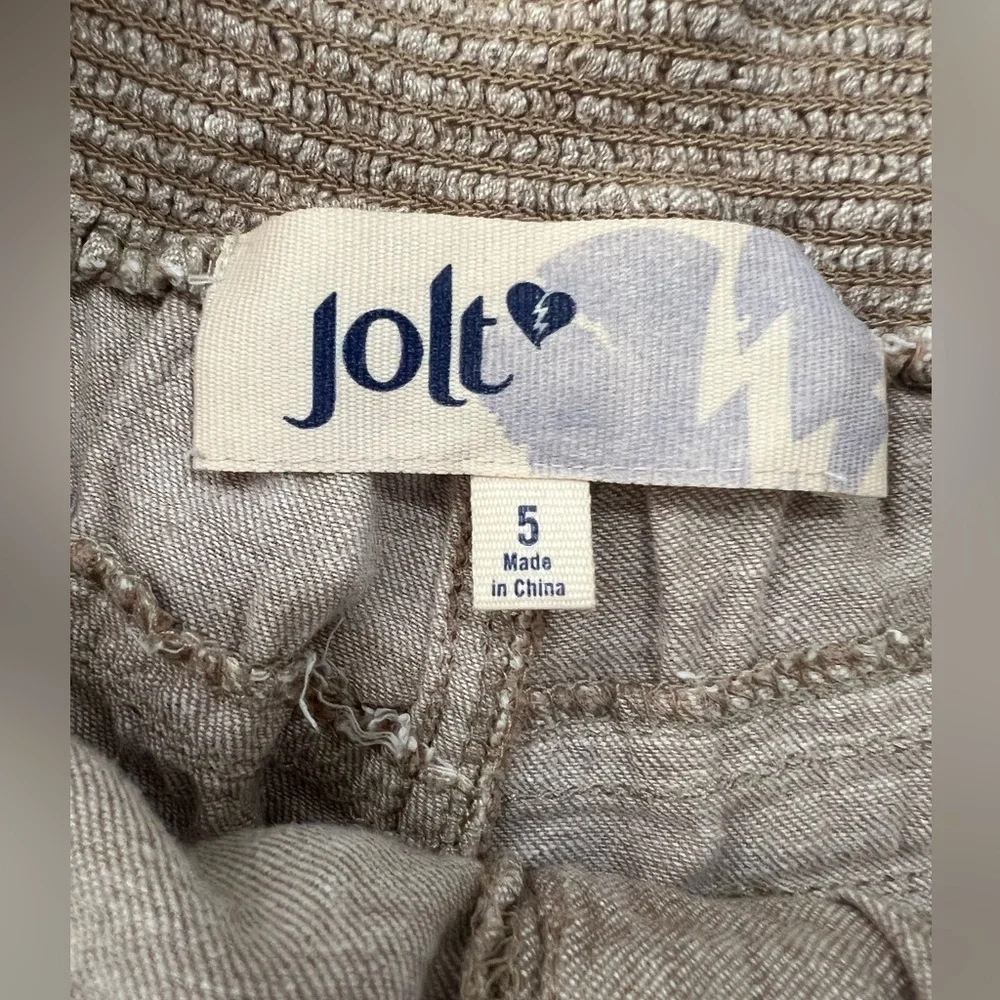 Jolt Y2K Linen Blend Shorts & White Crochet Bandeau Free People Set Size 5 Boho